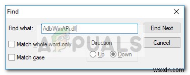 Sửa lỗi: AdbWinApi.dll is missing (Thiếu AdbWinApi.dll)