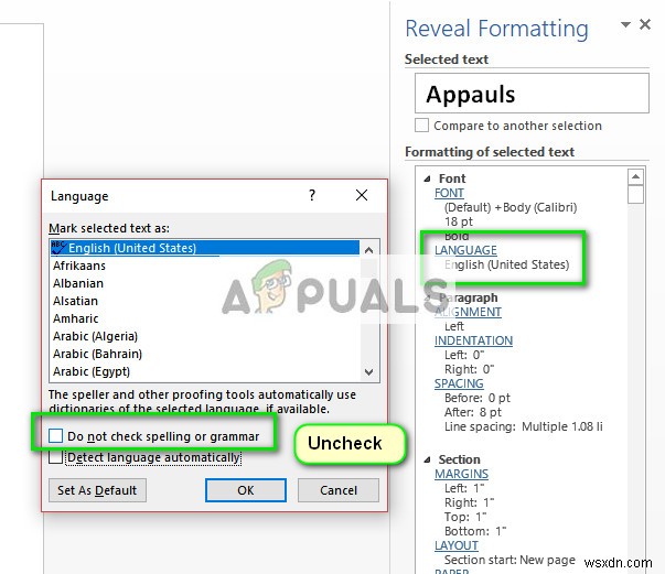 Khắc phục: Spell Check (Kiểm tra chính tả) không hoạt động trong Word