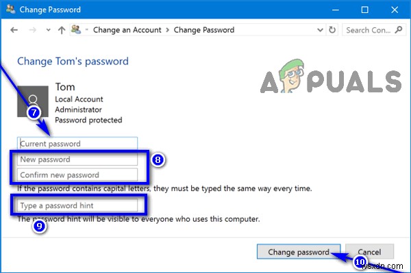 Cách đổi mật khẩu Windows 10