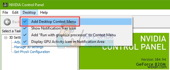 Sửa lỗi: Thiếu Nvidia Control Panel