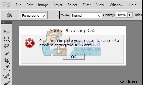 Khắc phục lỗi Photoshop  Could not complete your request because of a problem parsing the JPEG data 