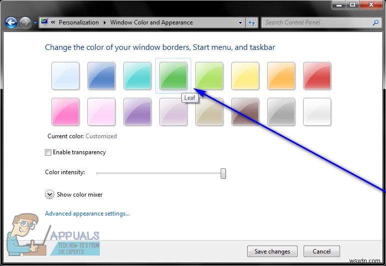 Cách thay đổi màu Taskbar trên Windows