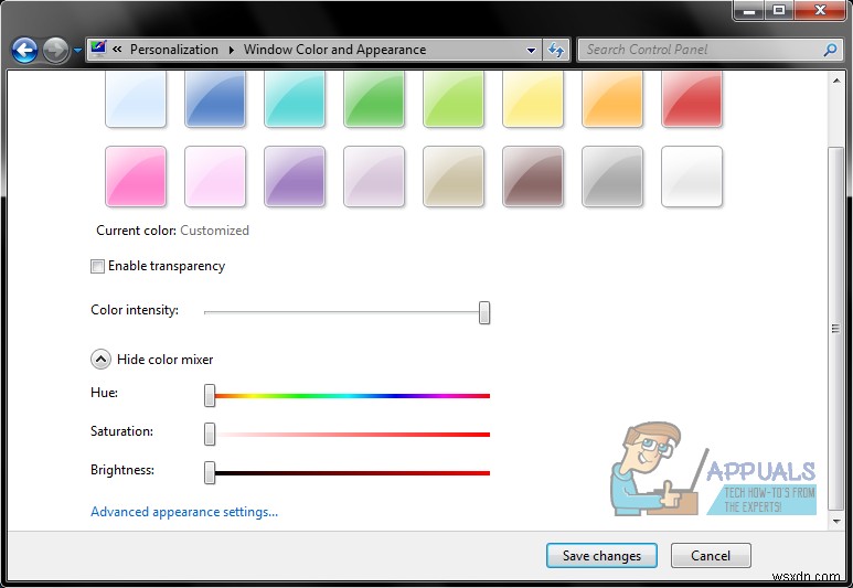 Cách thay đổi màu Taskbar trên Windows