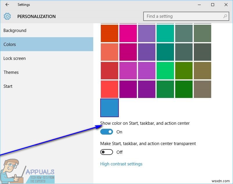 Cách thay đổi màu Taskbar trên Windows