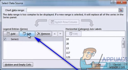 Cách hoán đổi trục trên biểu đồ Scatter trong Excel