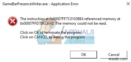 gamebarpresencewriter.exe là gì và cách tắt nó