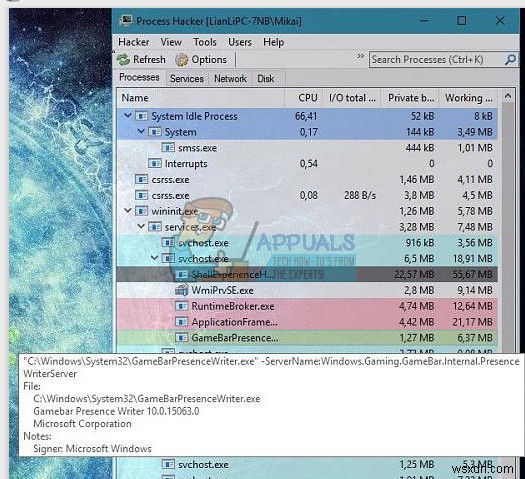 gamebarpresencewriter.exe là gì và cách tắt nó