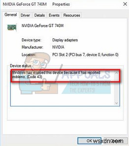 Khắc phục: Lỗi NVIDIA Code 43 (Windows đã dừng thiết bị này vì báo cáo sự cố)