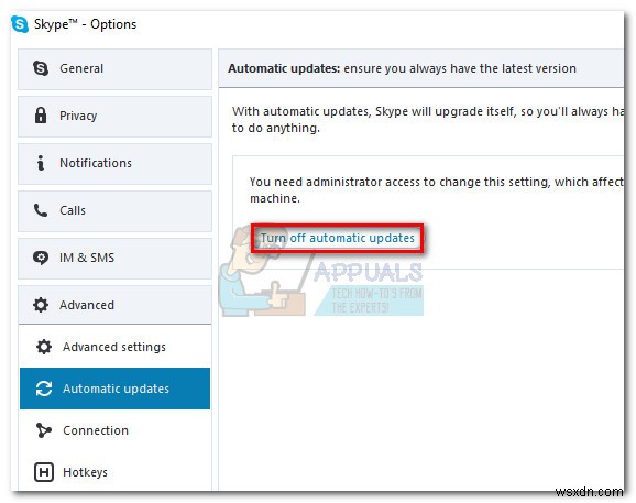 Khắc phục: Skype báo Not enough storage is available to process this command (Không đủ bộ nhớ để xử lý lệnh)