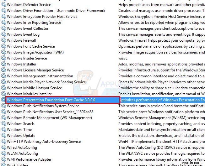 Khắc phục lỗi PresentationFontCache.exe chiếm CPU/Bộ nhớ cao