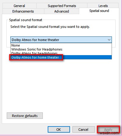 Cách thiết lập Dolby Atmos Spatial Sound trên Windows 10