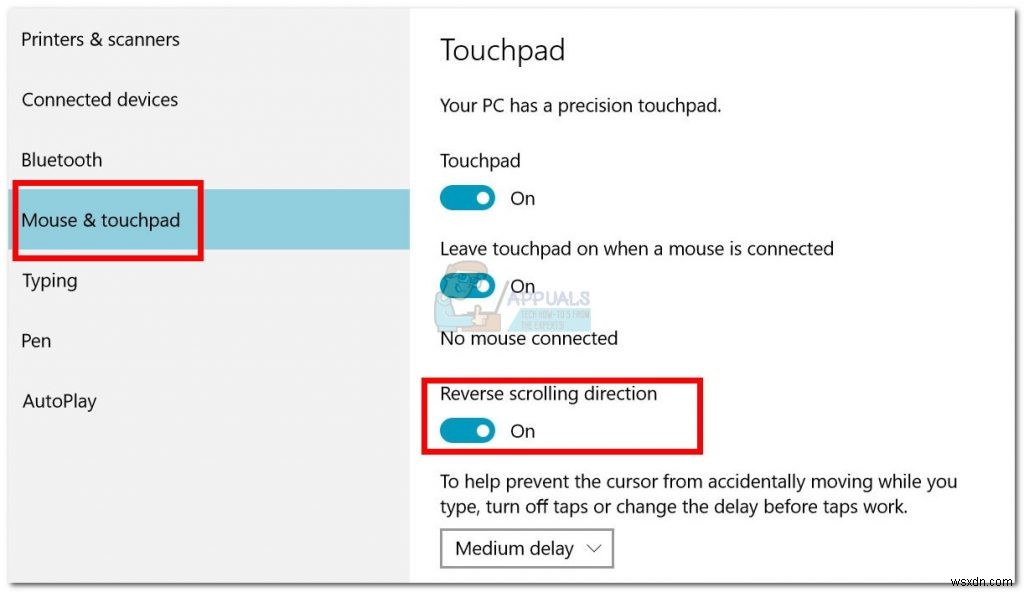 Cách đảo ngược hướng cuộn chuột/touchpad trong Windows 10