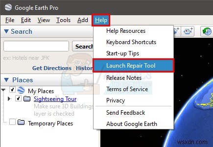 Khắc phục: Google Earth bị treo khi tải file KML