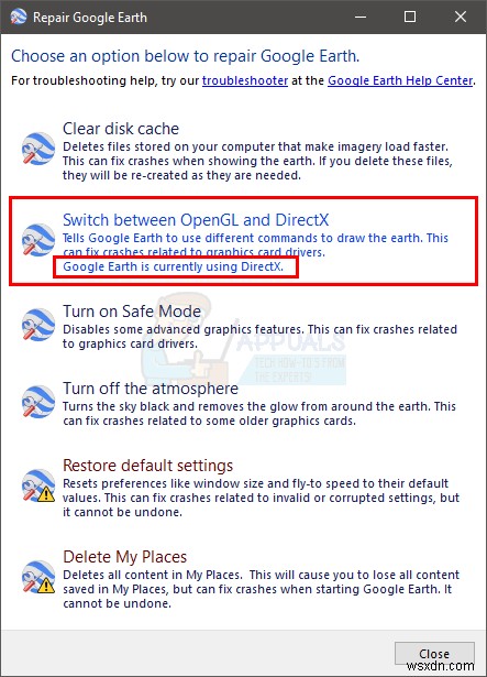 Khắc phục: Google Earth bị treo khi tải file KML