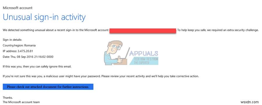 Sửa lỗi: Hoạt động đăng nhập bất thường tài khoản Microsoft