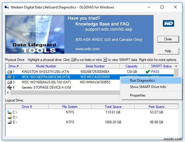 Sửa lỗi: Hard Drive DST Short Test Failed (Mã lỗi 2000-0151)