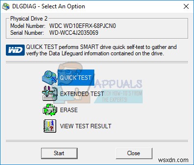 Sửa lỗi: Hard Drive DST Short Test Failed (Mã lỗi 2000-0151)