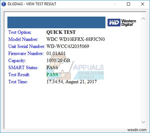 Sửa lỗi: Hard Drive DST Short Test Failed (Mã lỗi 2000-0151)