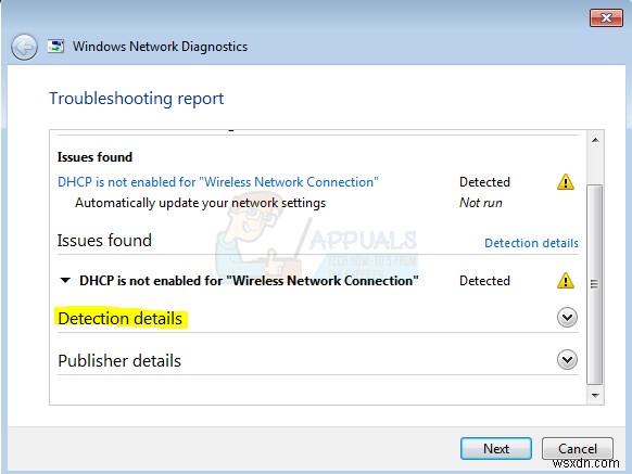 Khắc phục lỗi DHCP is not enabled for WiFi - WiFi kết nối nhưng không có internet