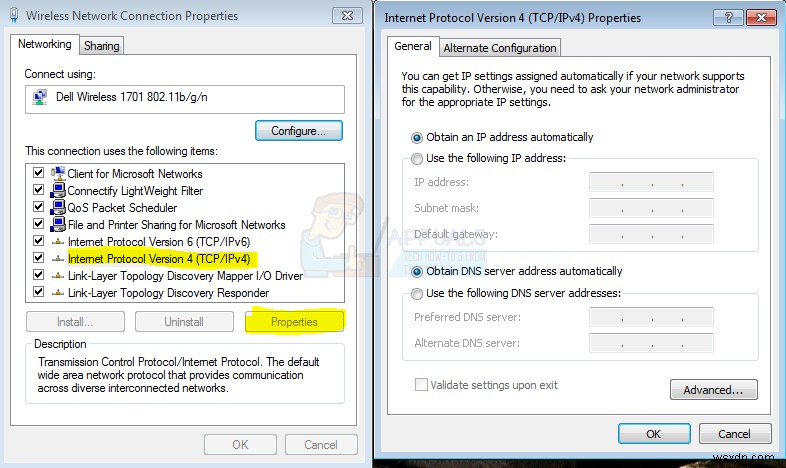 Khắc phục lỗi DHCP is not enabled for WiFi - WiFi kết nối nhưng không có internet