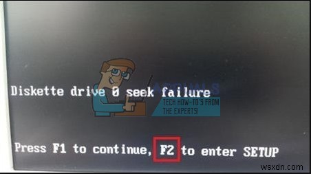 Cách khắc phục lỗi diskette drive 0 seek failure