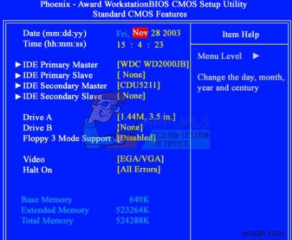 Cách khắc phục lỗi diskette drive 0 seek failure