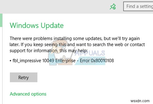 Cách khắc phục lỗi Windows Update 0x80010108