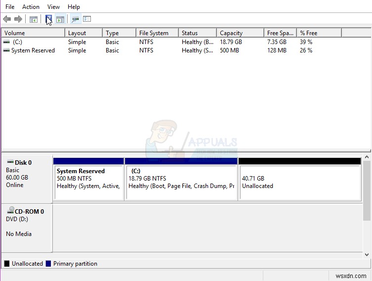 Cách mở rộng ổ C:\ trên Windows 10