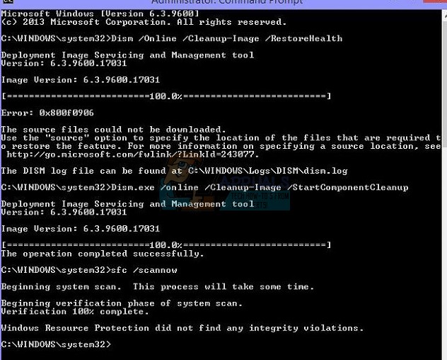 Cách khắc phục lỗi DISM 0x800f0906 The source file could not be downloaded