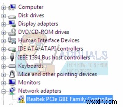 Cách khắc phục lỗi Realtek PCIe GBE Family Controller adapter is experiencing driver – or hardware-related problems