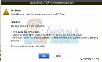 SỬA LỖI: QuickBooks không thể lưu biểu mẫu dưới dạng file PDF