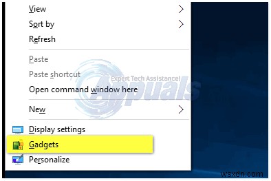 Thêm Gadget và Widget màn hìnhdesktop vào Windows 10