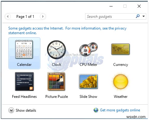 Thêm Gadget và Widget màn hìnhdesktop vào Windows 10