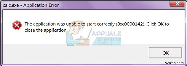 Khắc phục: Lỗi ứng dụng không khởi động được (0xc0000142)