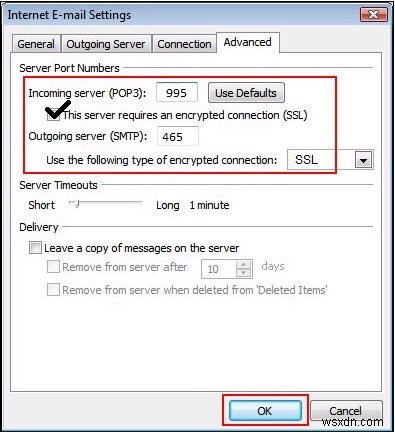 Sửa lỗi Socket Error 10060, 0x800CCC0E