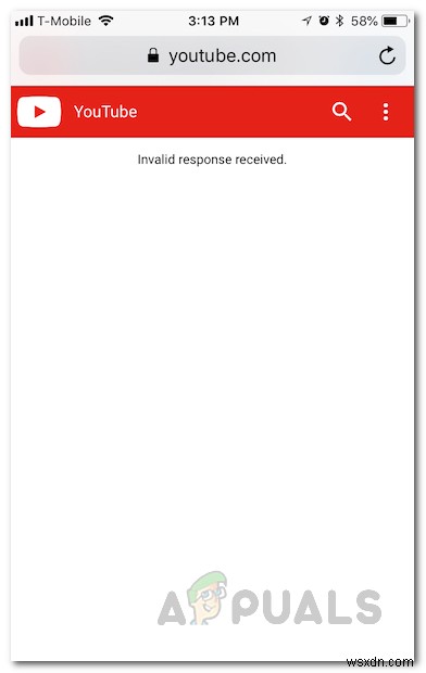 Cách khắc phục lỗi Invalid Response Received trên YouTube