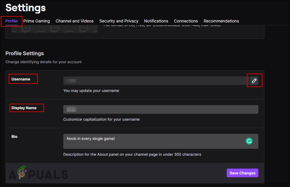 Các bước đổi tên và tên người dùng trên Twitch dễ dàng