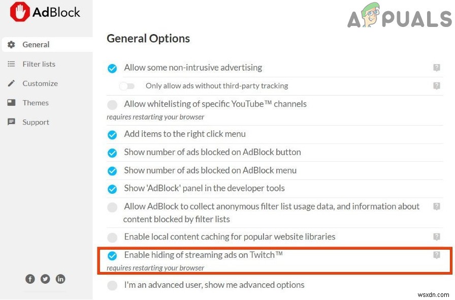 Cách làm cho Adblock hoạt động trên Twitch