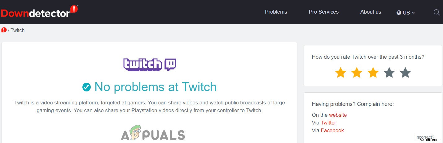 Khắc phục lỗi Twitch Error loading data