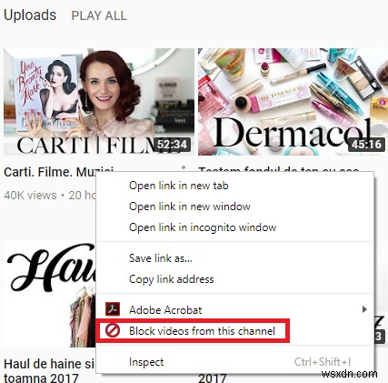 Cách chặn kênh YouTube