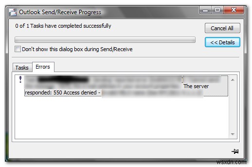 Khắc phục: Lỗi SMTP 550 khi gửi email