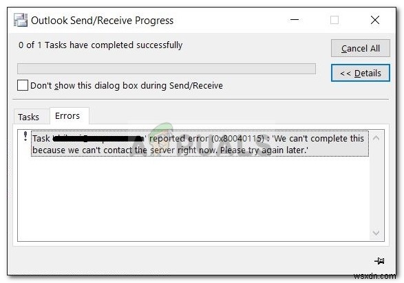 Khắc phục: Lỗi Microsoft Outlook 0x80040115