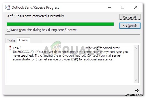 Khắc phục: Lỗi Microsoft Outlook 0x800ccc1a