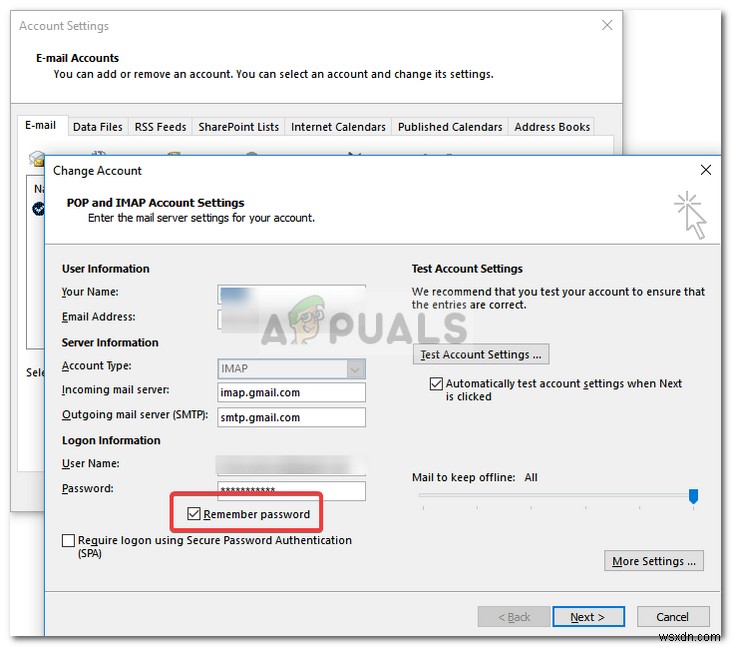 Khắc phục: Outlook liên tục hỏi mật khẩu trên Windows 10