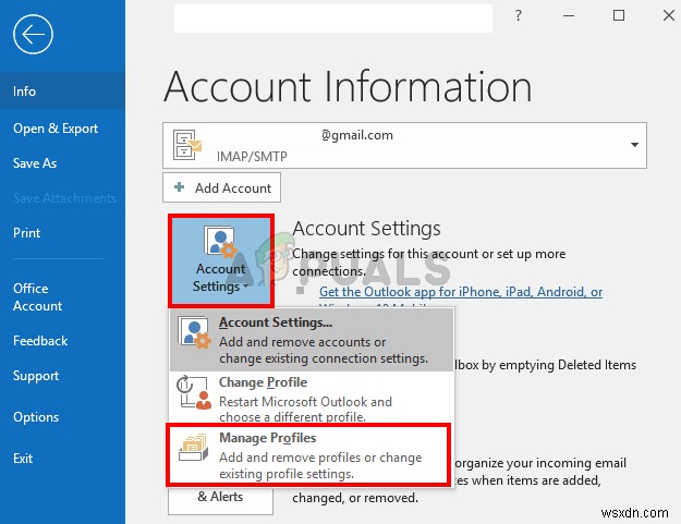 Khắc phục: We couldn t create the Outlook data file khi thêm Gmail