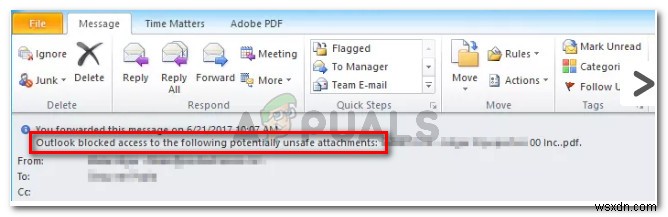 Khắc phục: Outlook chặn truy cập file đính kèm không an toàn