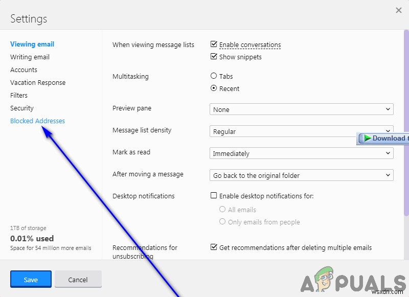 Cách chặn email không mong muốn trên Yahoo! Mail
