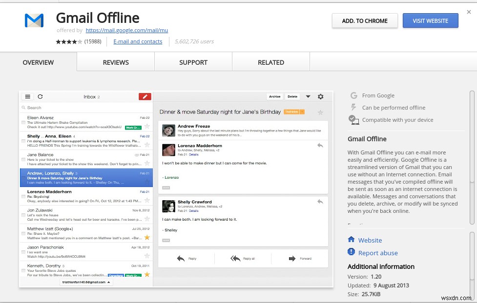 Cách sử dụng Gmail Offline trên Chrome