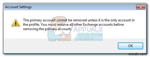 Cách thay đổi hoặc xóa tài khoản chính (Primary Account) khỏi Outlook