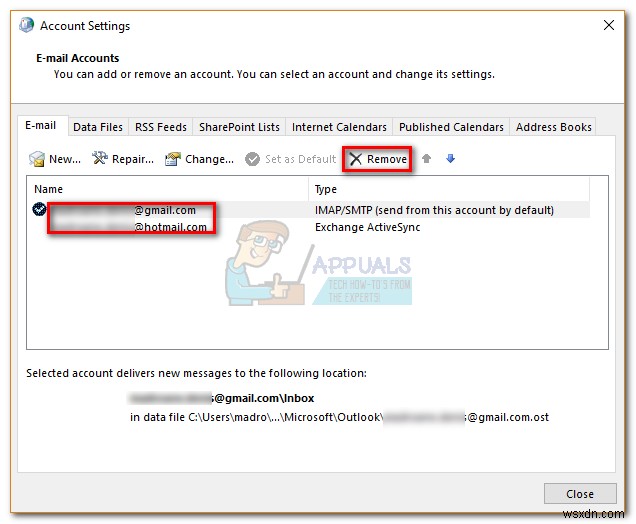 Cách thay đổi hoặc xóa tài khoản chính (Primary Account) khỏi Outlook